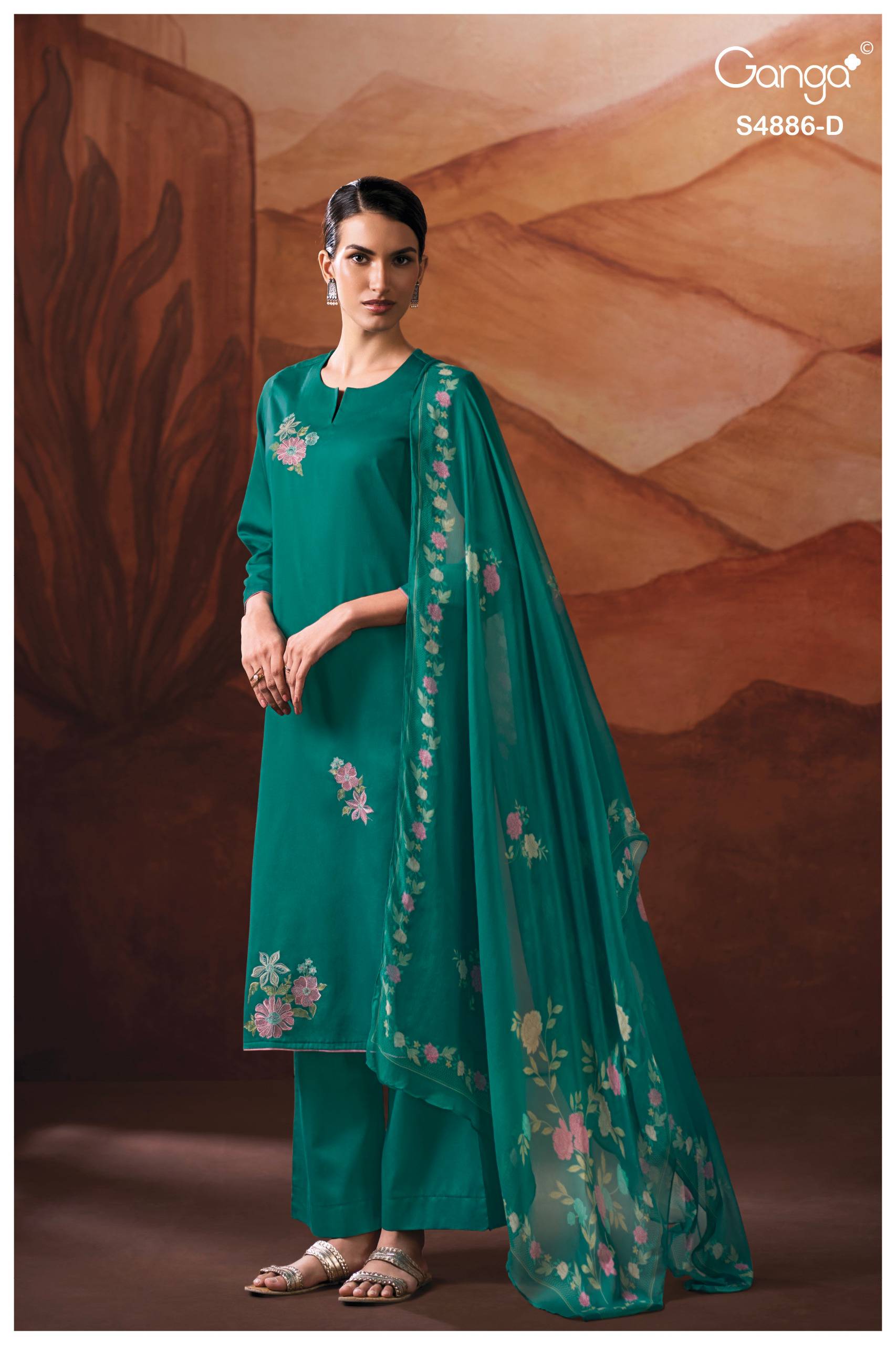 JELYIS 4886 SERIES BY GANGA FASHION Beautiful Colourful COTTON SATIN Dresses At Wholesale Price